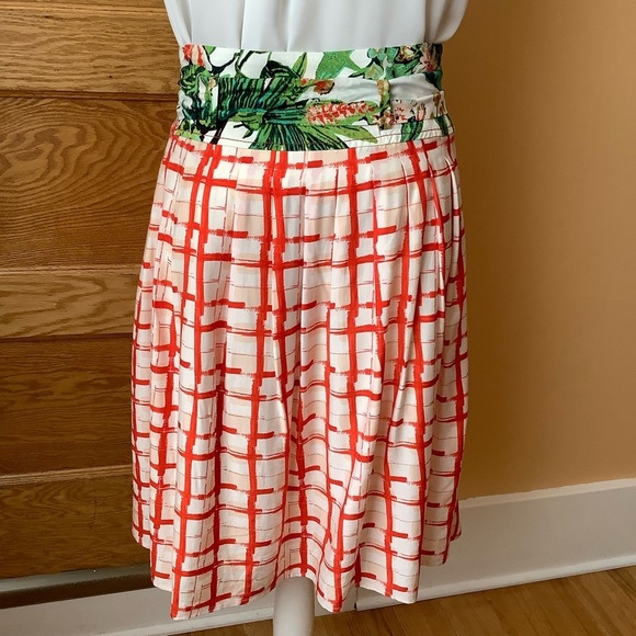 MAEVE Red & Green County Fair Pleated Skirt Size 8 - Picture 5 of 16